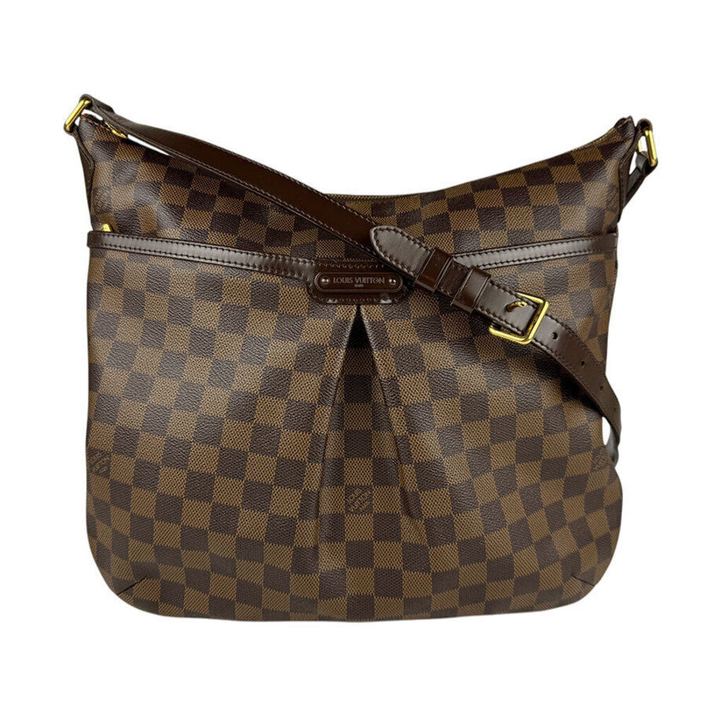 Louis Vuitton Damier Bloomsbury Canvas Crossbody Bag Gold Brown